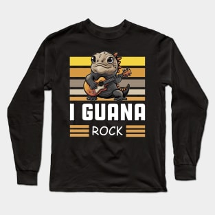 Iguana rock funny pun Long Sleeve T-Shirt